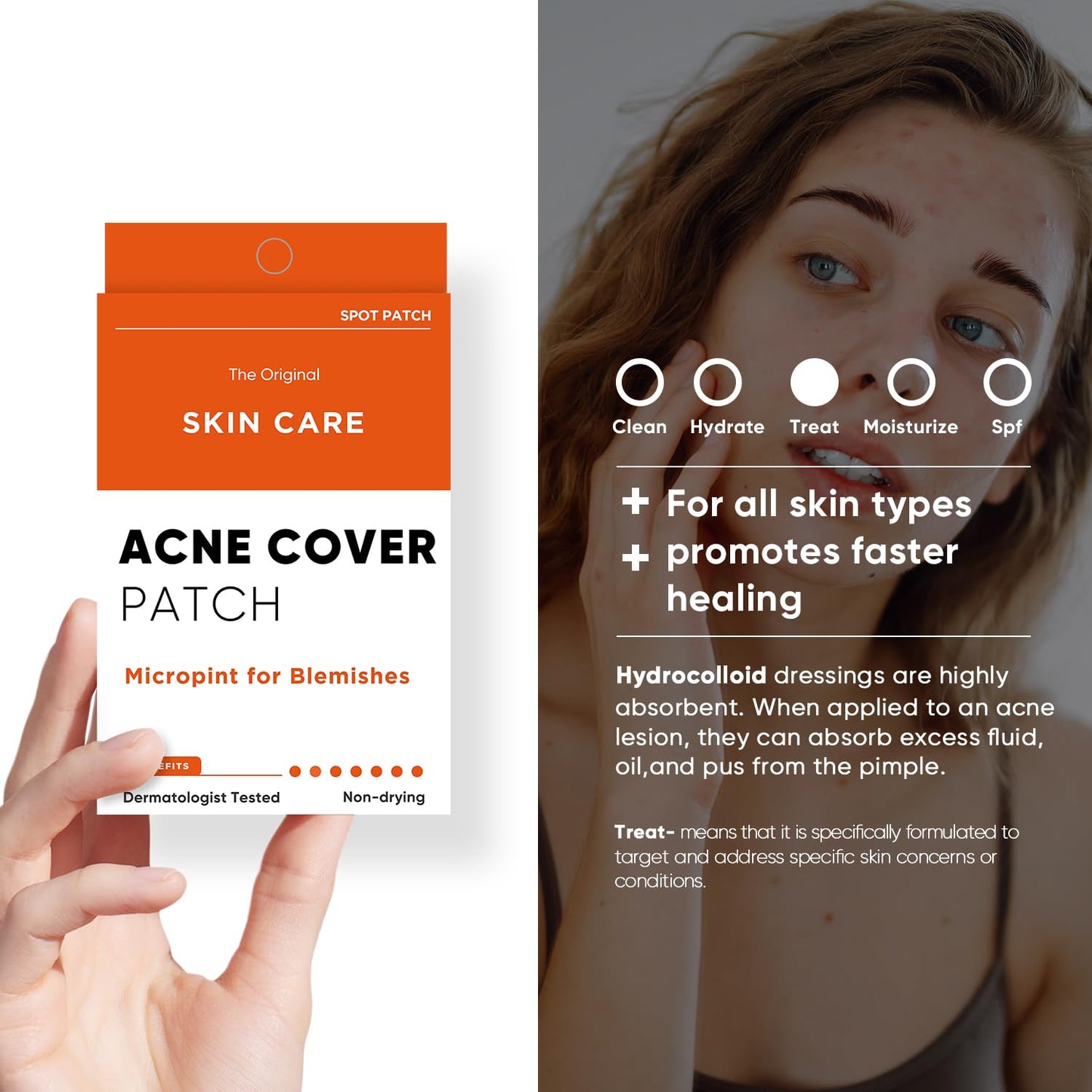 Acne Pimple Patches(60 Count), Hydrocolloid Acne Patch for Face, Acne Spot Dots Fast Healing, Blemish Cover, Pimple Patch for Blemishes, & Breakouts | Vegan | Cruelty-Free, Facial Skin Care Products