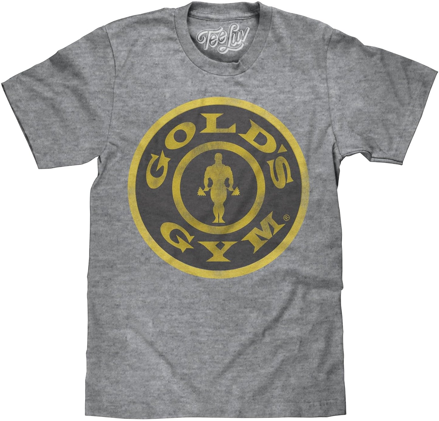 Gold'S Gym Circle Logo | Soft Touch Tee-X-Large,Grey Snow Heather