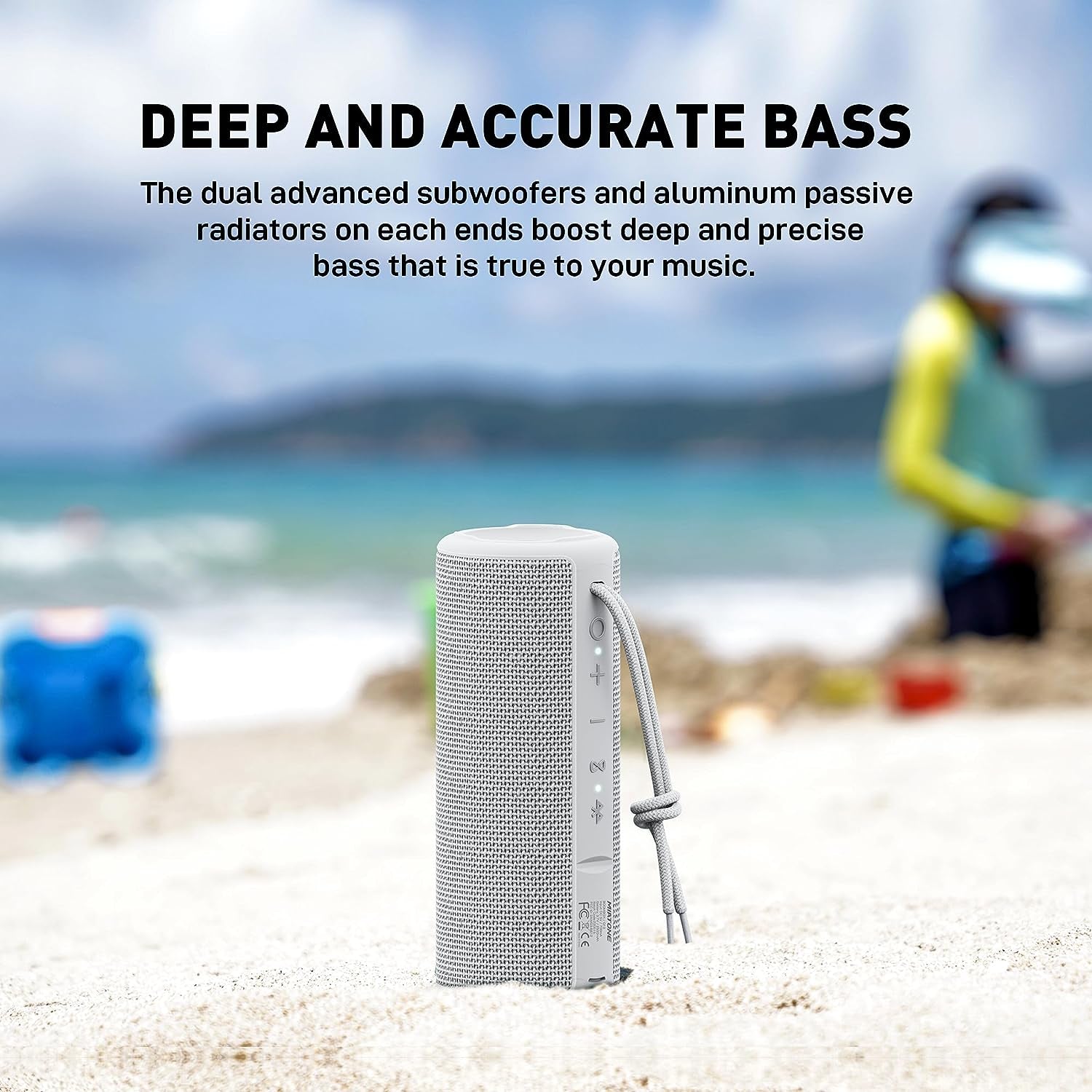 Boombox Portable Bluetooth Wireless Speaker Waterproof Shower Speaker - Grey