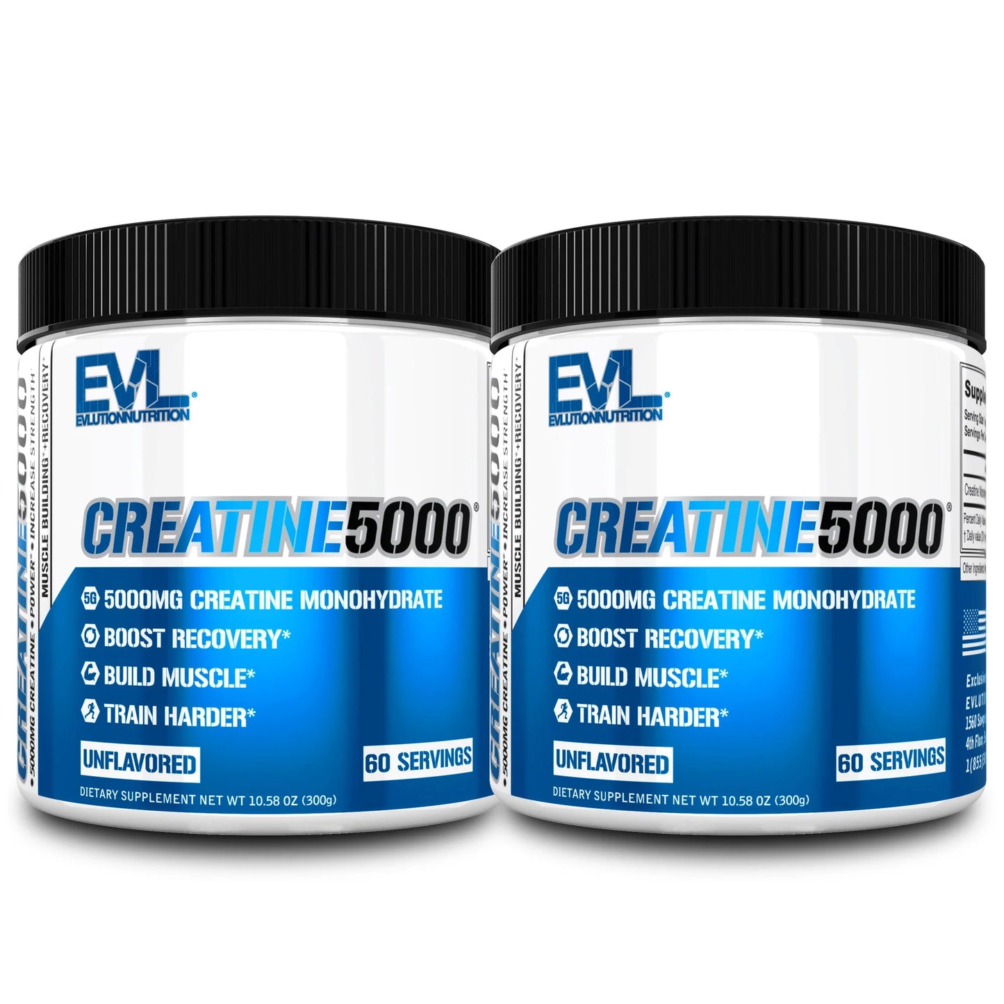 (2 Pack) Creatine Monohydrate Powder 5000Mg Unflavored 60 Servings - Creatine Supplement to Boost Recovery & Build Muscle